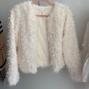 White fur jacket size M